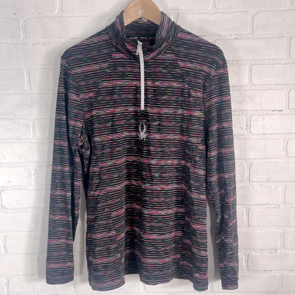 Spyder PULLOVER Shirt - Ladies 1/4 Zip Active Pullover multi color Sz Large